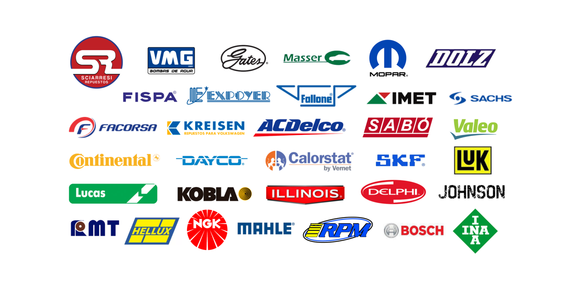 En Sciarresi Repuestos trabajamos con una amplia variedad de marcas líderes para cubrir todos los repuestos de automóviles, garantizando calidad y confianza en cada compra.